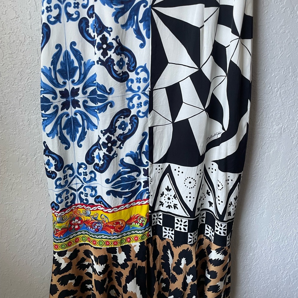 Dolce & Gabbana Exclusive Patchwork Midi Dress—Size 46 - Picture 4 of 7